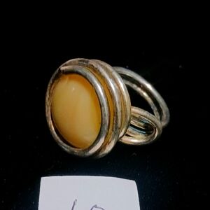 Wire wrapped ring with yellow glass size 7 and 1/2